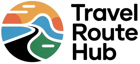 ideogram v3.0 create a modern and creative logo for a travel brand called travel route hub . f 0 1 removebg preview