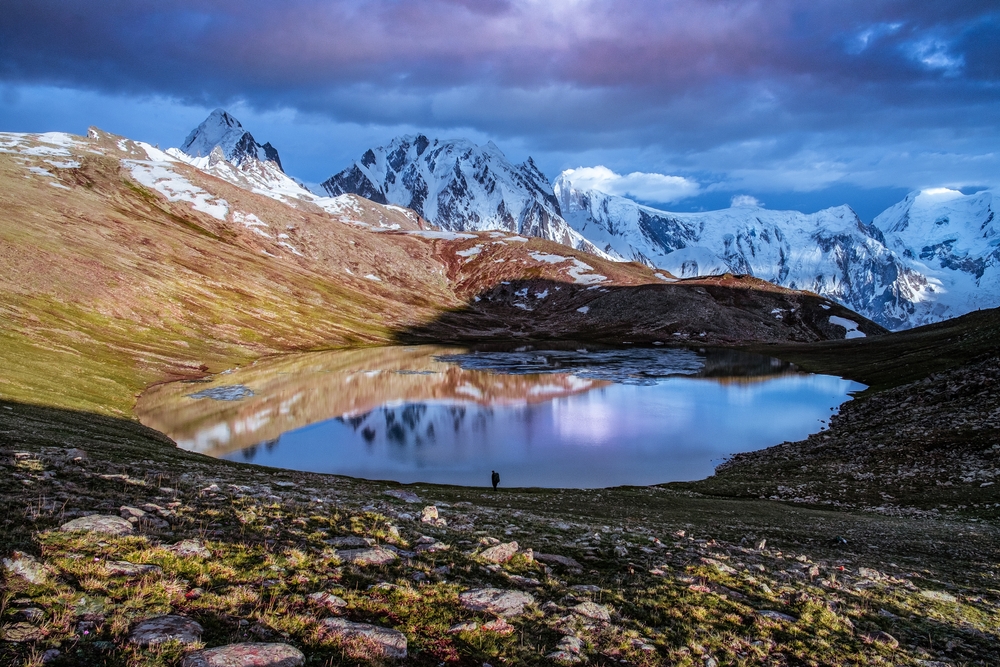 Rush,Lake,Meadow,,,A,Man,Standing,So,Small,By